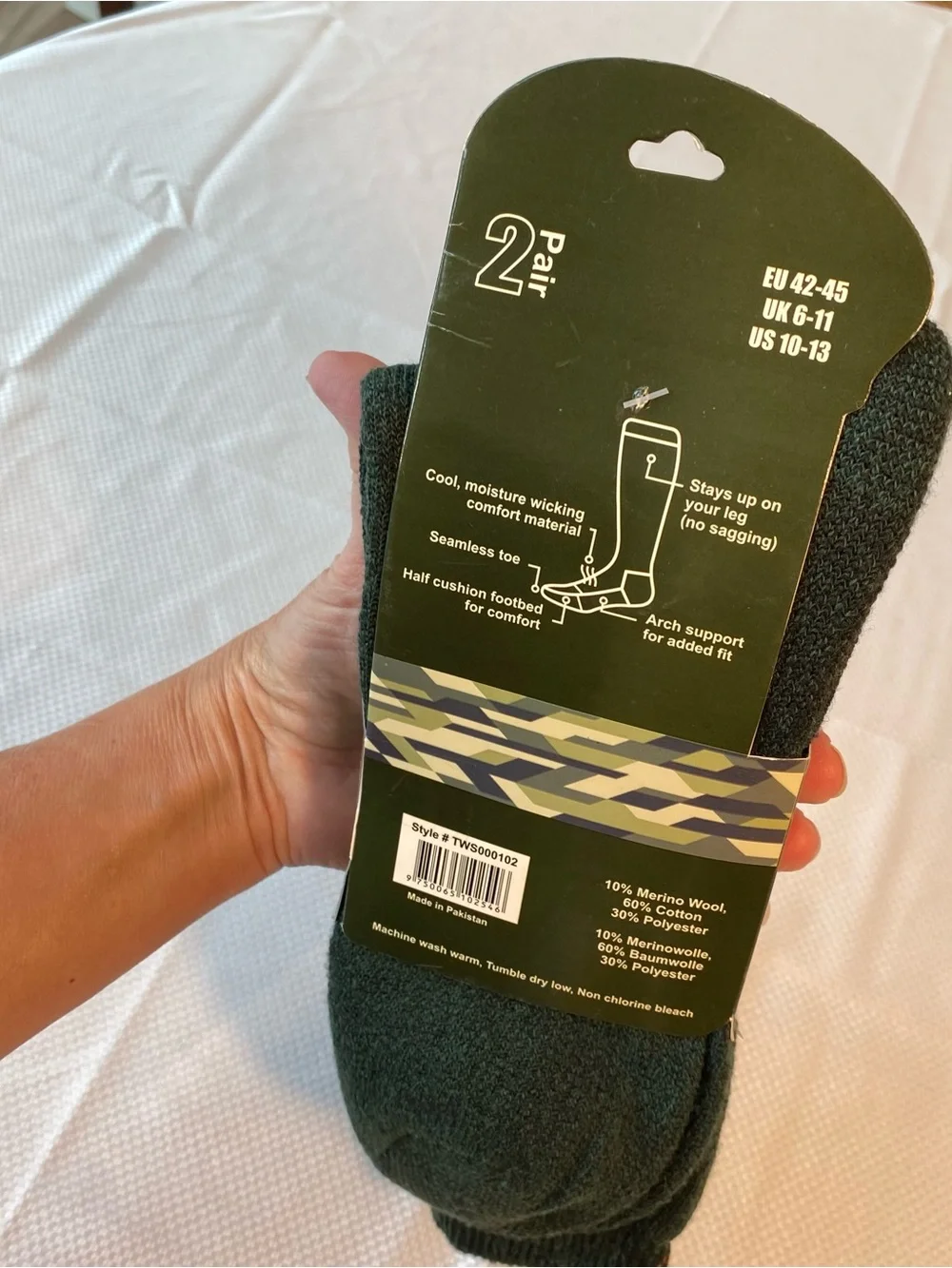 Tactical Wool Socks - Dark Green (2 Pair)